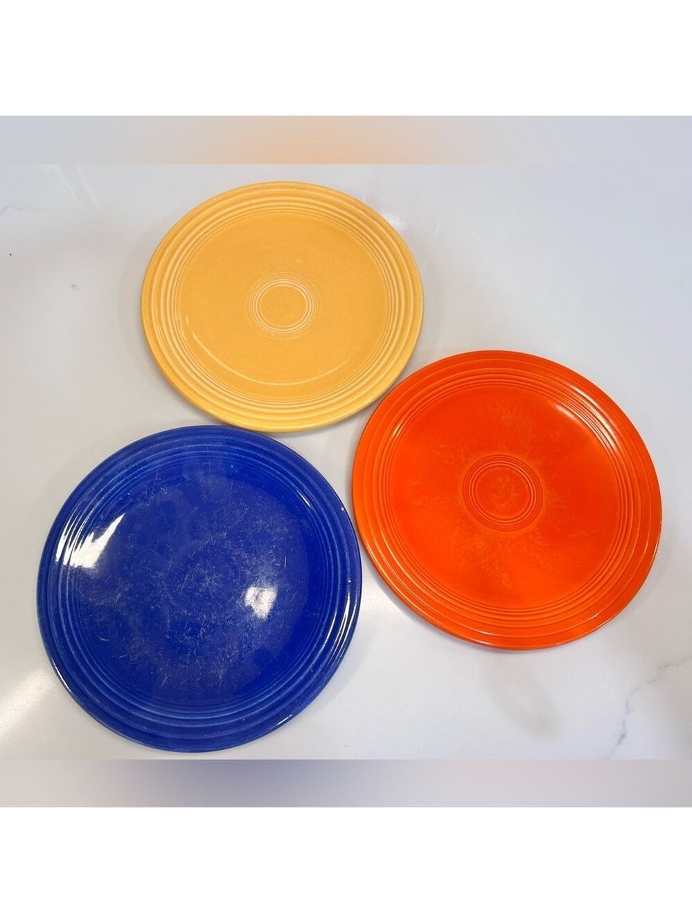 Vintage Original Fiesta 6" Bread Plate Multicolor Set Yellow Cobalt Orange